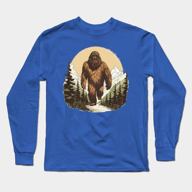 Dope Sasquatch in Nature Long Sleeve T-Shirt by Grassroots Green